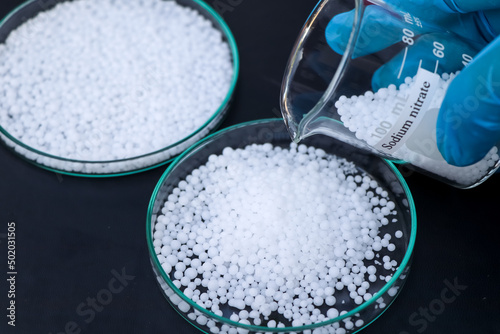 Sodium nitrate used in laboratory or industry photo