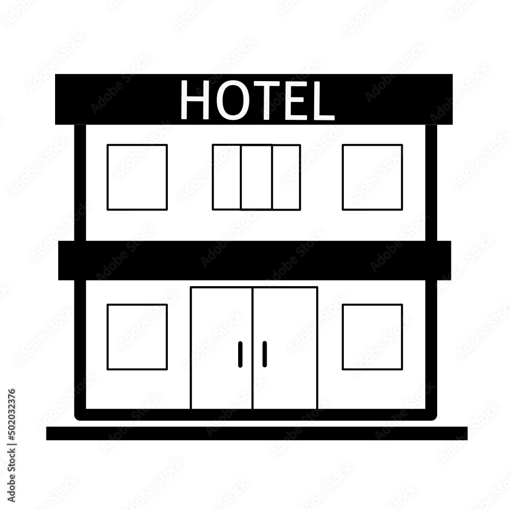hotel building vector on white background hotel building vector on white background