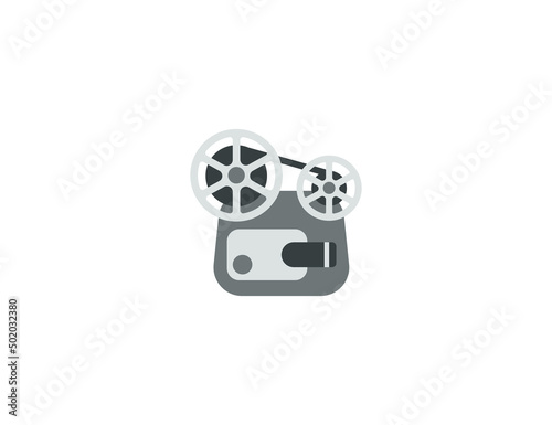 Film Projector Vector Isolated Emoticon. Film Projector Icon