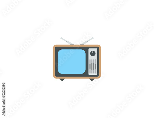 Old Television Vector Isolated Emoticon. TV Icon
