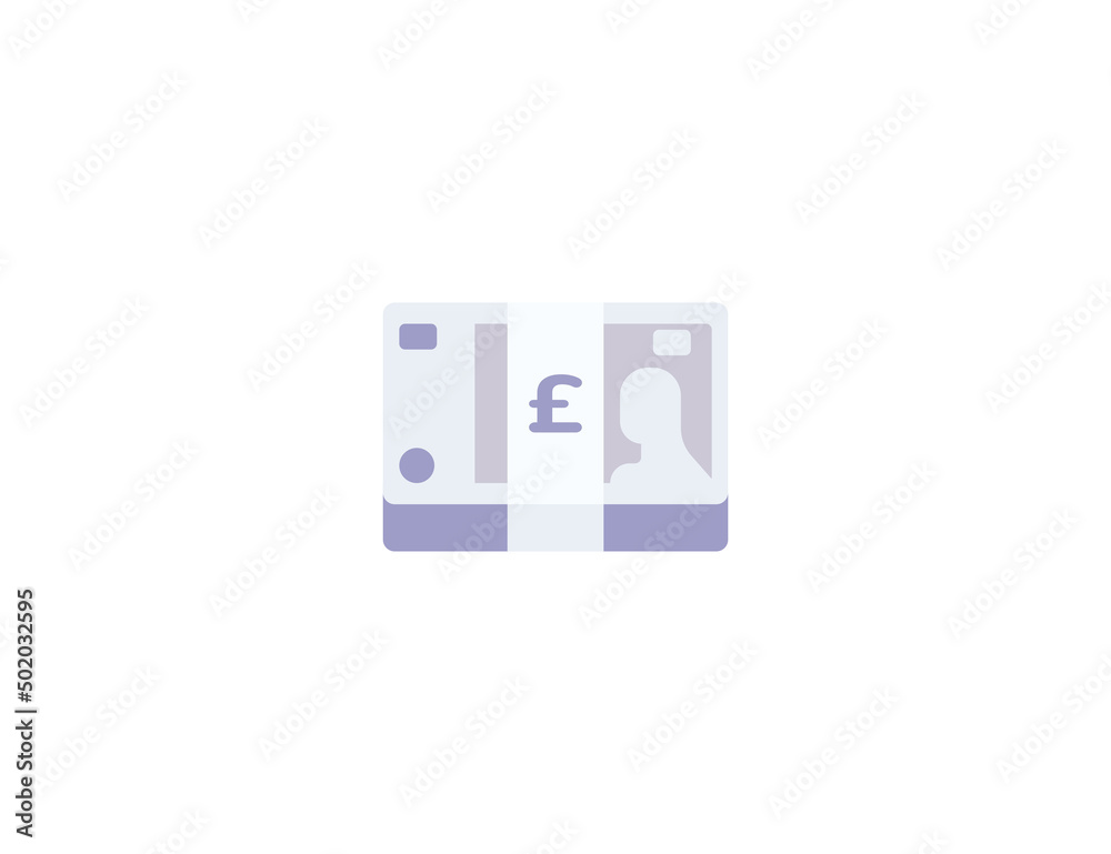 Pound Banknote Vector Isolated Emoticon. Sterling Pound Banknote Icon Pound Banknote Vector Isolated Emoticon. Sterling Pound Banknote Icon
