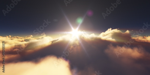 above clouds sunrise sun ray illustration