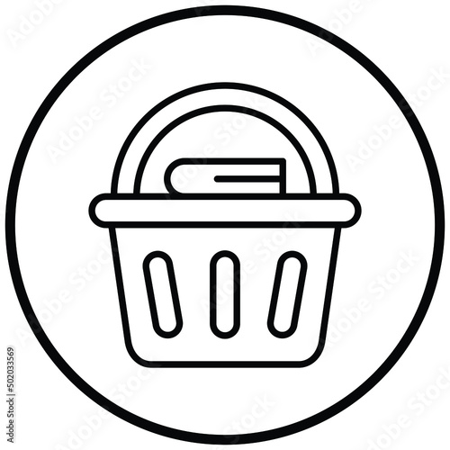 Laundry Basket Icon Style