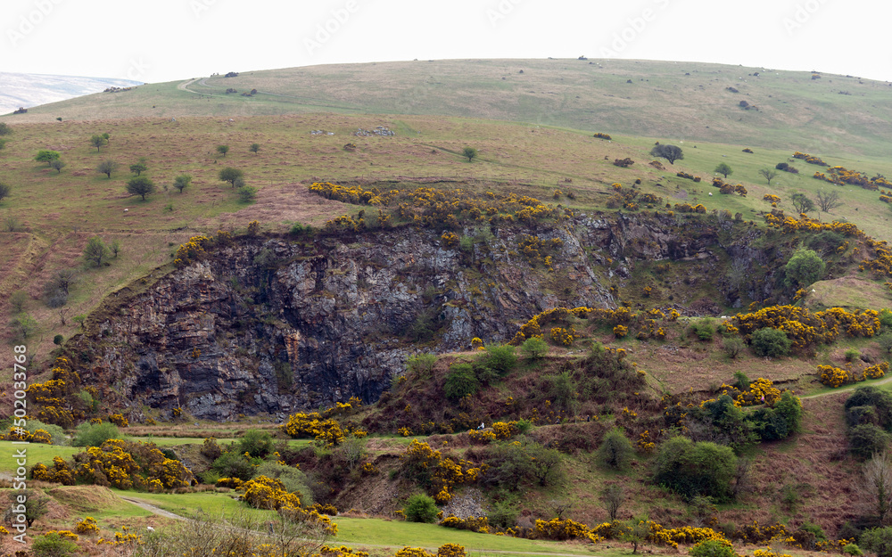 Dartmoor National Park landscape and hills, Devon England UK