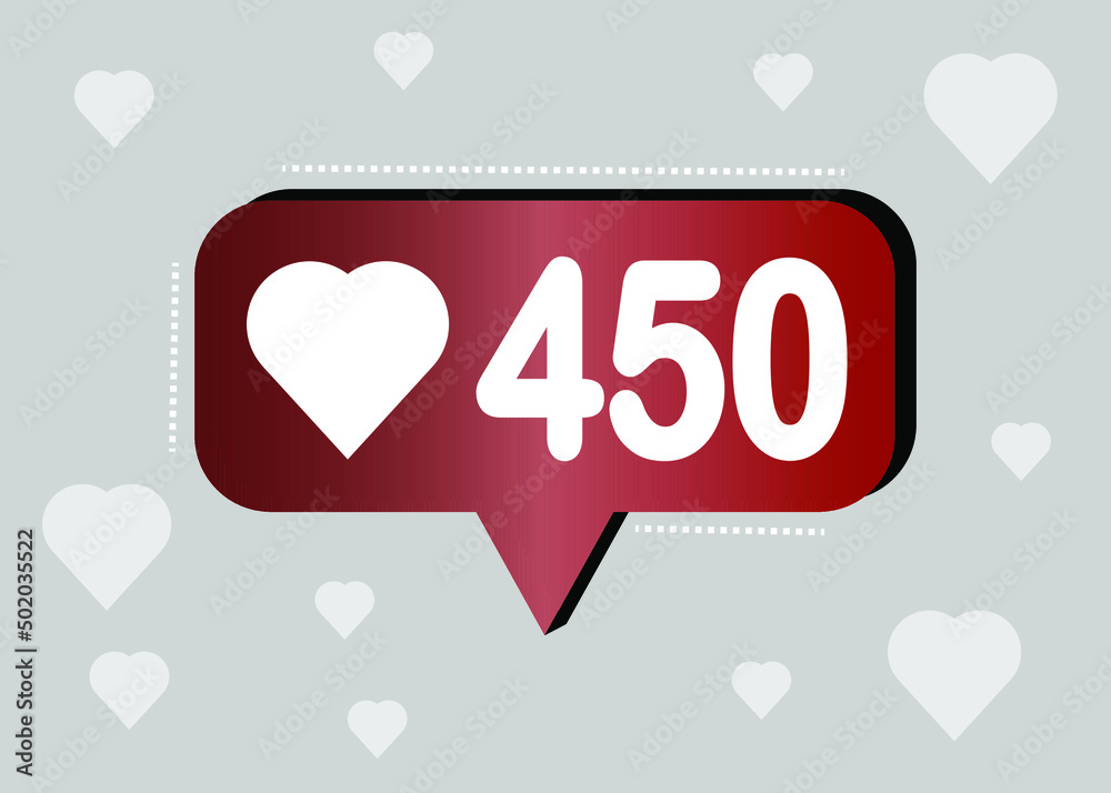 Thank you 450 likes. Banner for online social group. Vector illustration