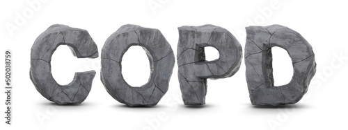 COPD Stone 3d text isolated on white background. 3D rendering. 3D illustration