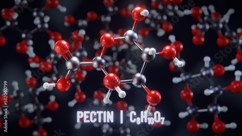 Pectin molecular structure. 3D illustration