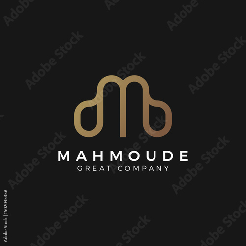 Letter M Line Logo Design. Initial M Abstract Monogram Logo Identity for Branding, Business, Appare, Fasion, Jewellery and Luxury Brand