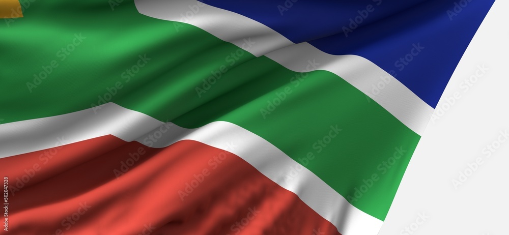 south africa national flag in 3d