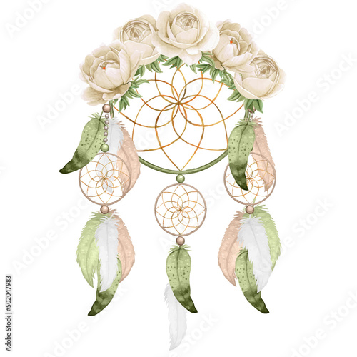 Watercolor boho native dreamcatcher