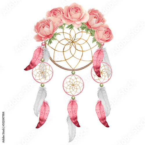 Watercolor boho native dreamcatcher