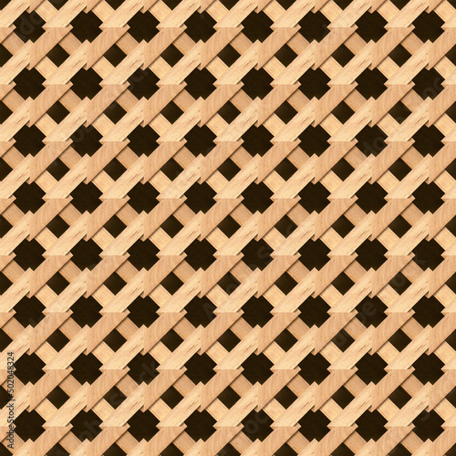 Seamless pattern with wooden lattice. Figured ornament.