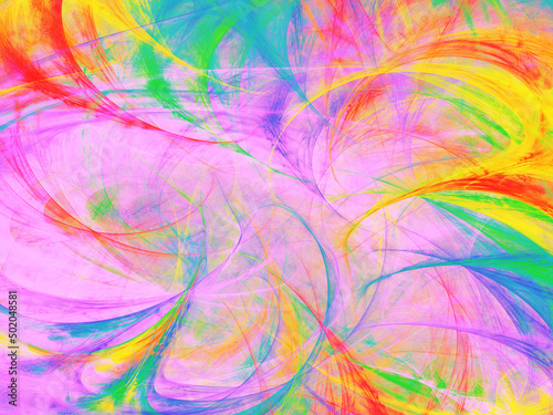 rainbow abstract fractal background 3d rendering illustration