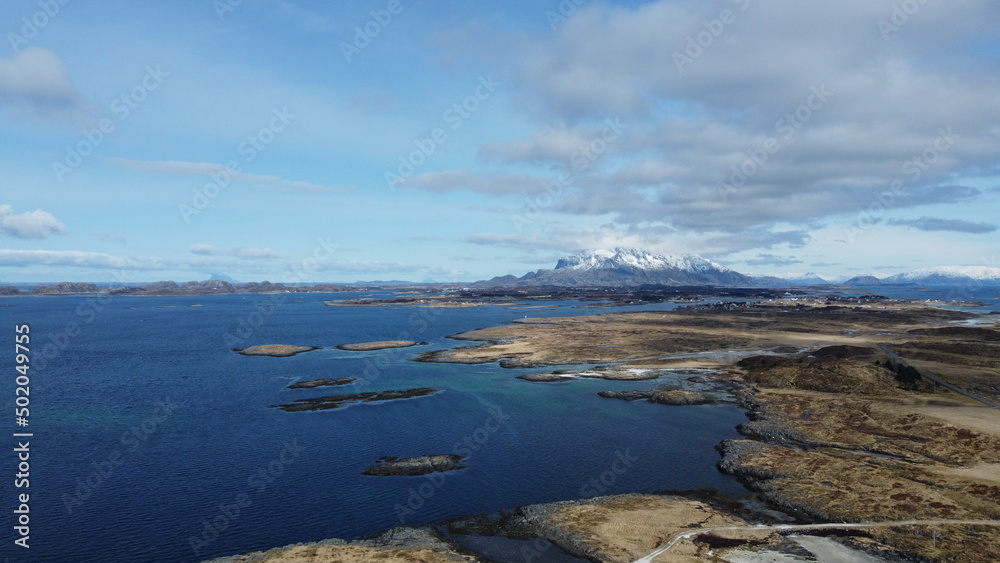 flying over parts of the famous archipelago in nordland in early spring