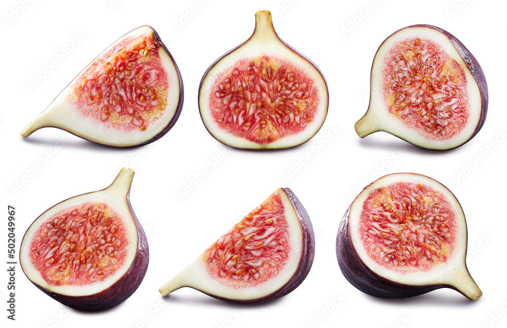 Fig collection. Fig set isolated on white background. Fig macro. With clipping path Fig collection. Fig set isolated on white background. Fig macro. With clipping path