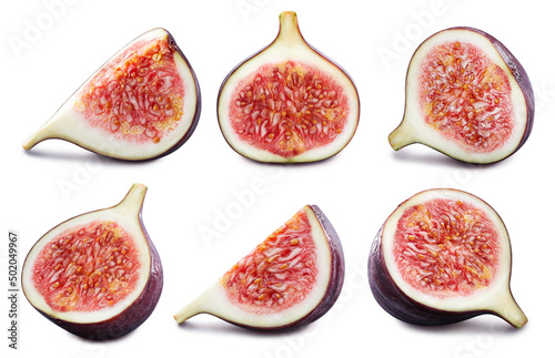 Fig collection. Fig set isolated on white background. Fig macro. With clipping path