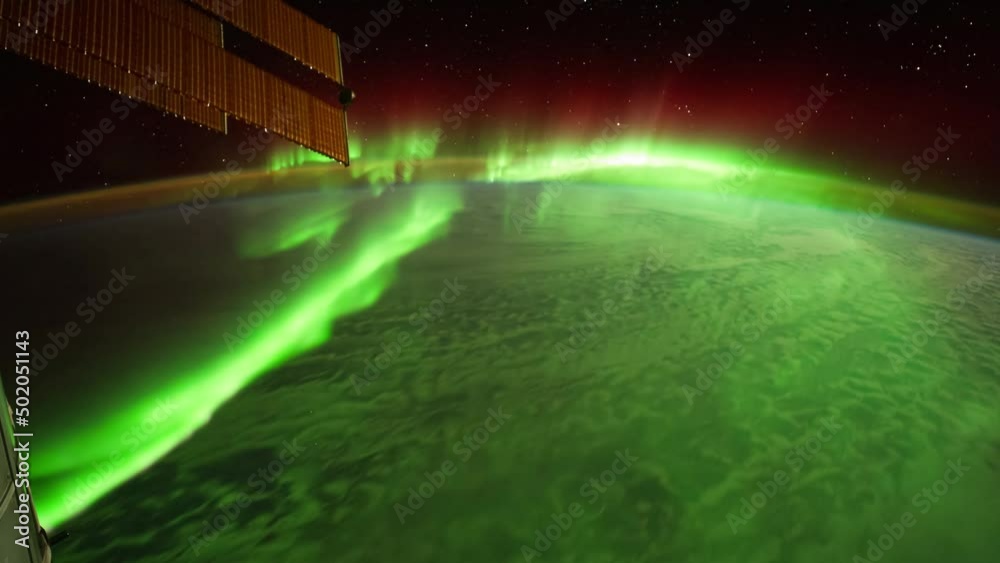 Auroras Lights Outer Space View From International Space Station ISS, Public Domain images from Nasa Time lapse