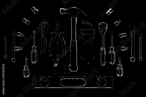 Quadro su tela Construction tool shop service concept