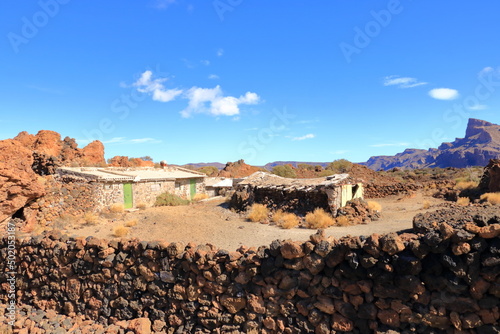 former sanatorium in the canadas of tenerife, in the national parkland teide volcano photo