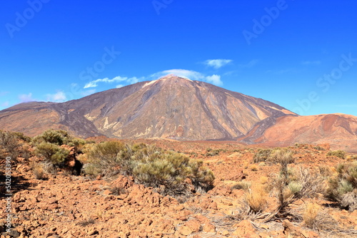 Panorama view on island of Tenerife to the volcano Pico del Teide
