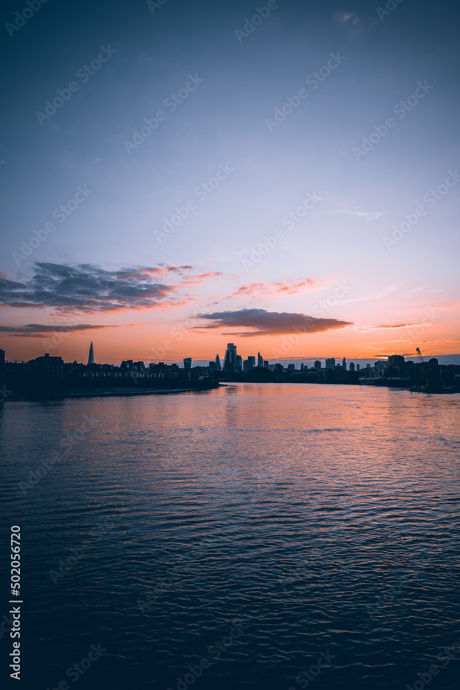 Cityscape View of Canary Wharf in London 