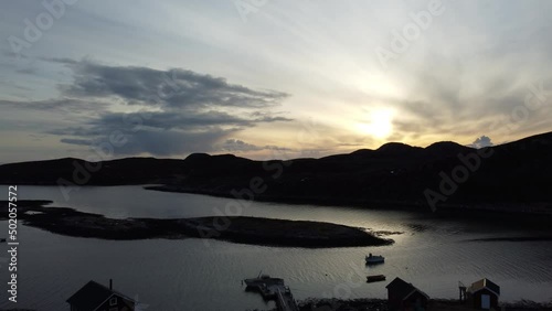 sunset over parts of the massive archipelago on the heroy island in nordland, northern Norway photo