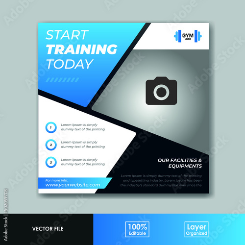 Training Social Media Post Flyer Design or Social Media Banner Design Template