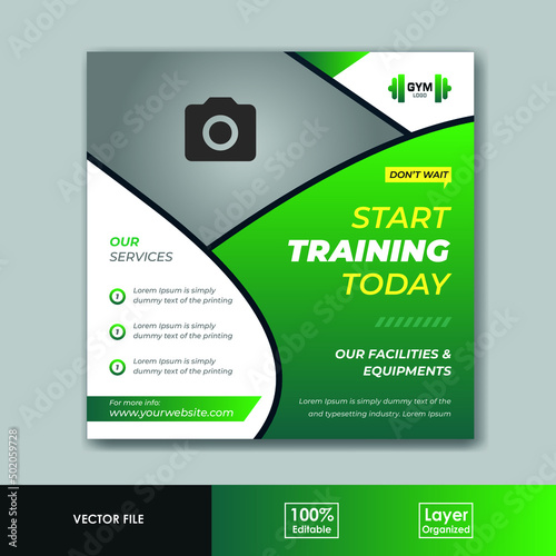 Training Social Media Post Flyer Design or Social Media Banner Design Template