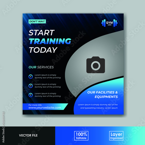 Training Social Media Post Flyer Design or Social Media Banner Design Template