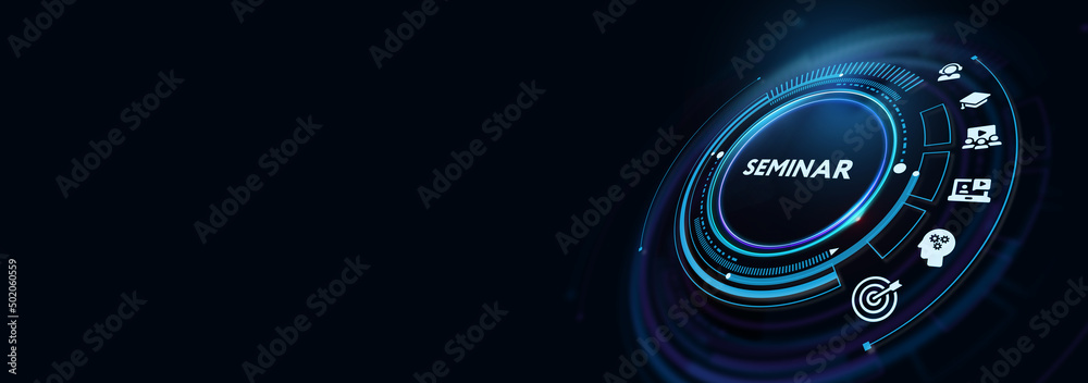 Business, Technology, Internet and network concept. Webinar e-learning. Training concept. 3d illustration