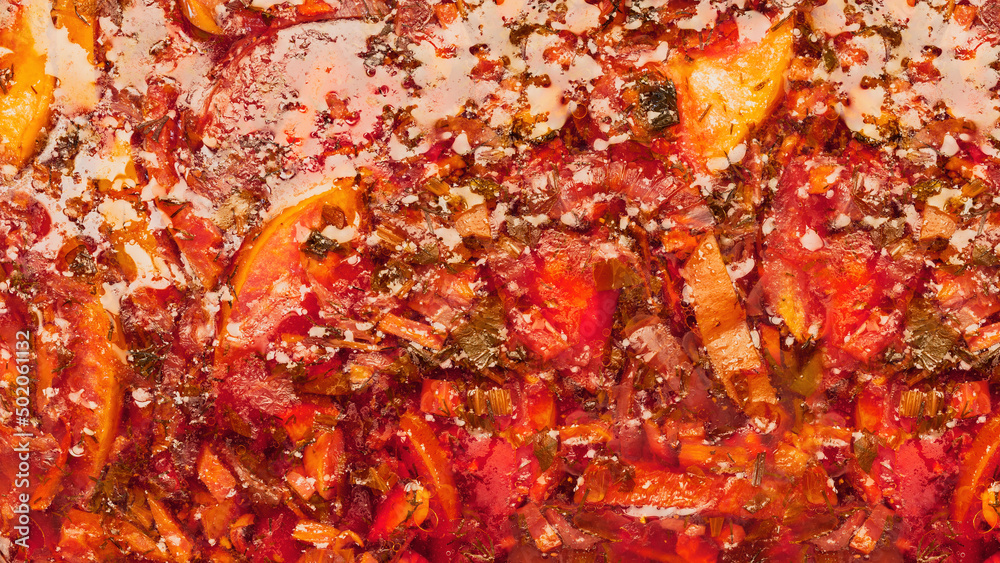 Top view of nutritious vegetable soup with many ingredients Top view of nutritious vegetable soup with many ingredients