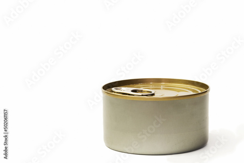 Tin can with a lock for seafood and fish