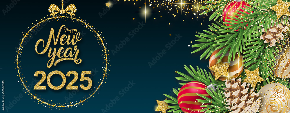 2025 Happy New Year in golden design, Holiday greeting card design. 2025 Happy New Year in golden design, Holiday greeting card design.