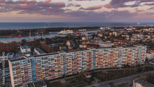 The largest block in the Nowy Port district in Gdańsk, called Falowiec.