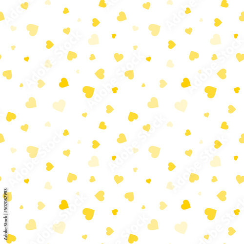 Seamless patterns with golden hearts.