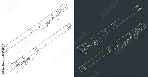 Man-portable air-defense system isometric blueprints