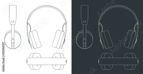 Monitor headphones blueprints
