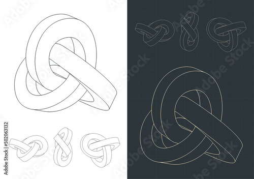 Moebius knot drawings Set photo