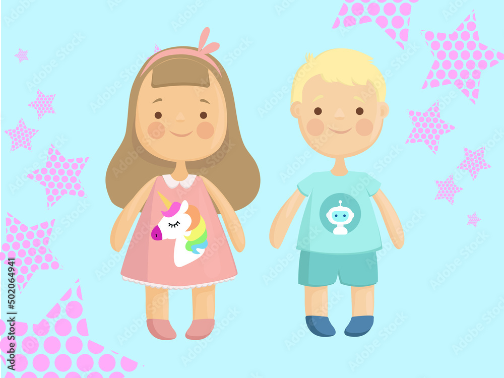 picture of a boy and a girl in a simple style picture of a boy and a girl in a simple style