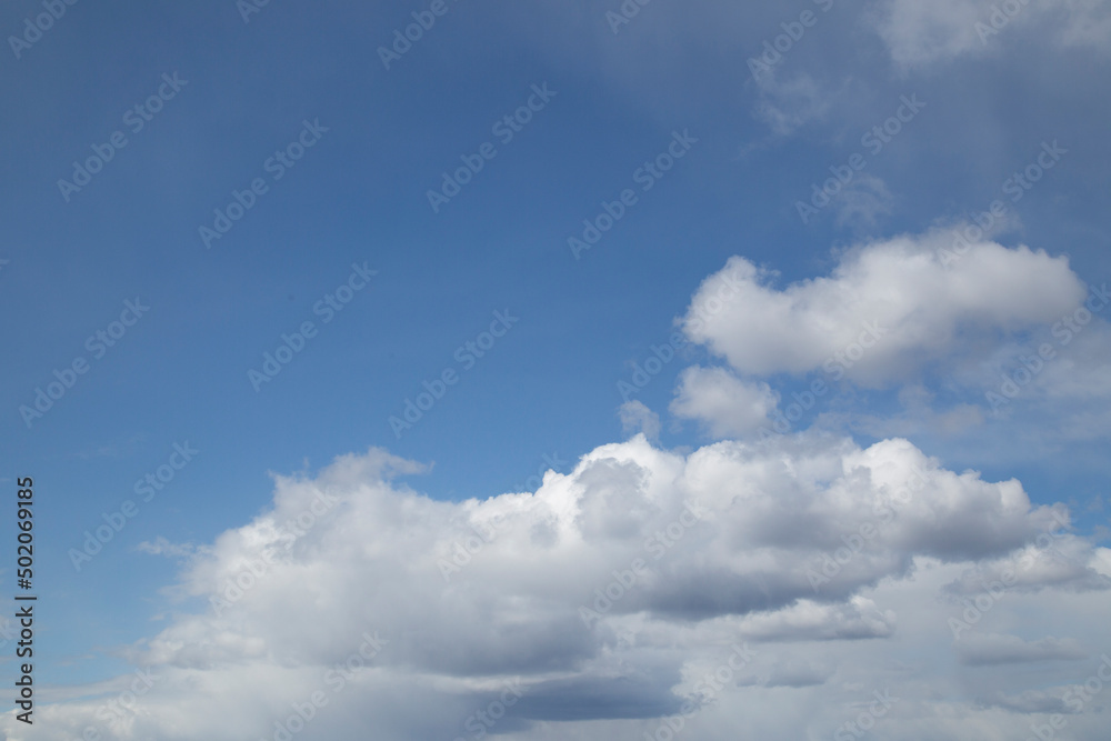 Fototapeta premium Blue sky background with clouds.Beautiful summer sky.