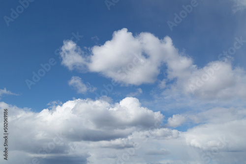 Blue sky background with clouds.Beautiful summer sky.