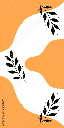 vector illustration of an background, plants and shapes, floral