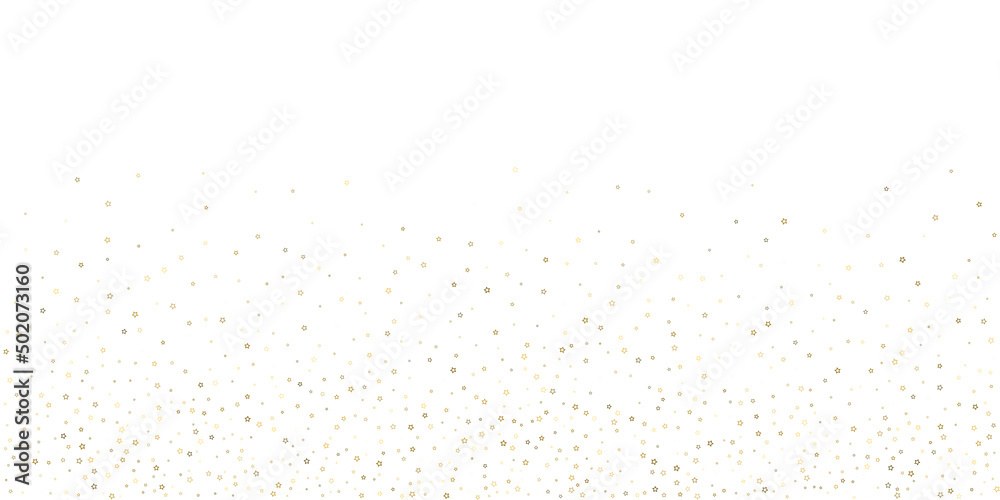 Gold Glitter Stars. Luxury Shiny Confetti.