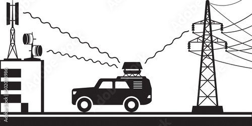 Radio frequency waves measurement – vector illustration