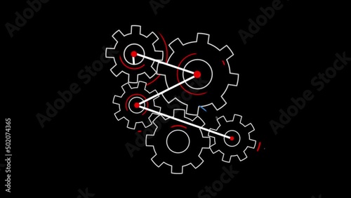 Wallpaper Mural Rotating Gears Mechanism in loop Torontodigital.ca