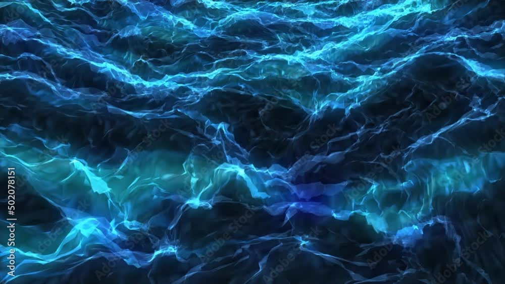 Abstract scientific fantasy background energy wave form shiny particles light projections rays loop