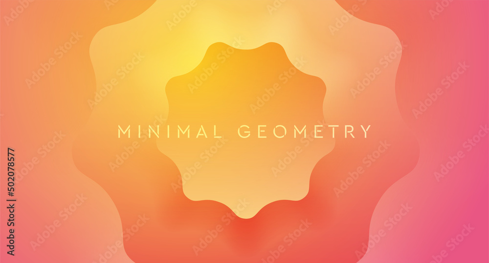 Pastel yellow and pink wavy circle abstract geometric background. Vector design