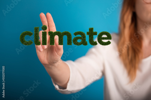 climate word modern in green