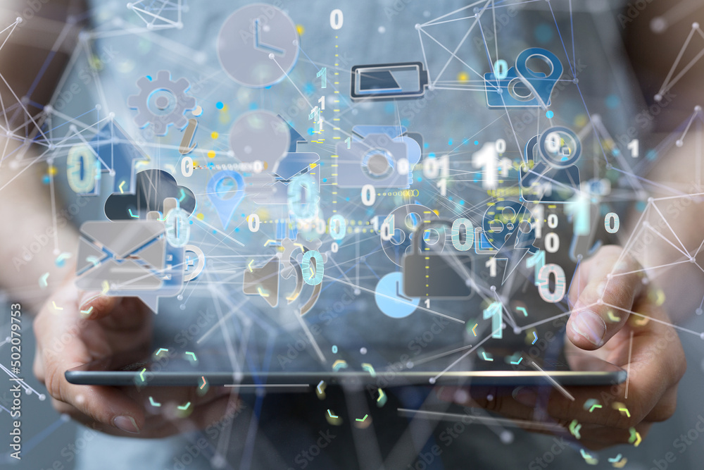 data security - Cloud technology. Integrated digital web concept background data security - Cloud technology. Integrated digital web concept background