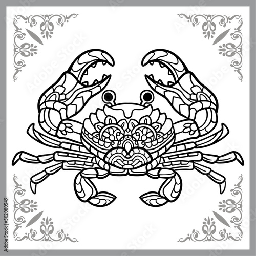 Crab zentangle arts isolated on white background